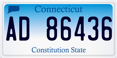 CT license plate AD86436