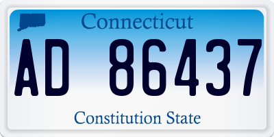 CT license plate AD86437