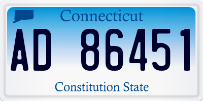 CT license plate AD86451