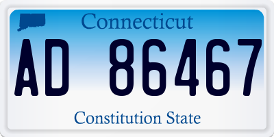 CT license plate AD86467
