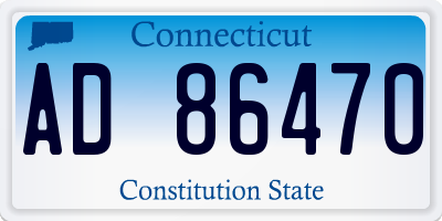 CT license plate AD86470