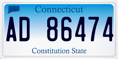 CT license plate AD86474