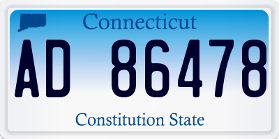 CT license plate AD86478