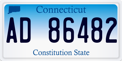 CT license plate AD86482