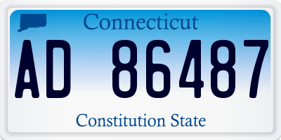 CT license plate AD86487