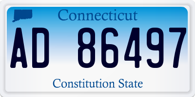 CT license plate AD86497