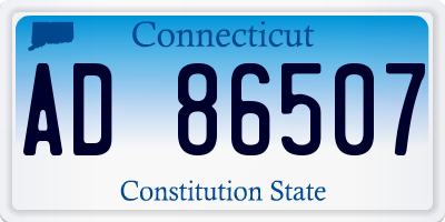 CT license plate AD86507