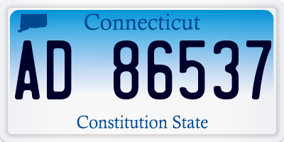 CT license plate AD86537