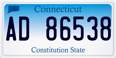 CT license plate AD86538