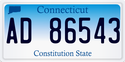 CT license plate AD86543