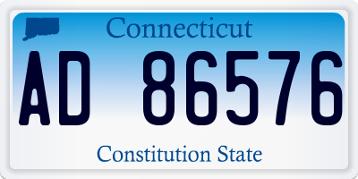 CT license plate AD86576