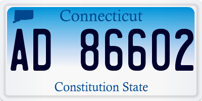 CT license plate AD86602