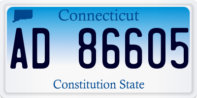 CT license plate AD86605