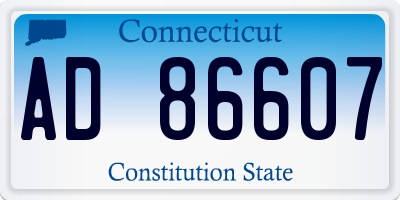 CT license plate AD86607