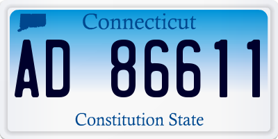 CT license plate AD86611
