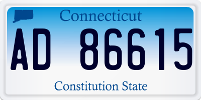 CT license plate AD86615