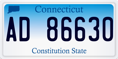 CT license plate AD86630