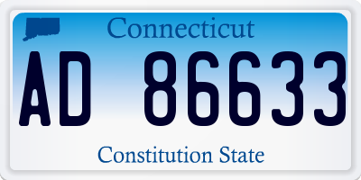 CT license plate AD86633