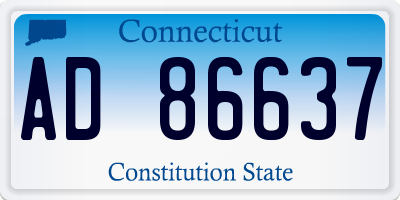 CT license plate AD86637