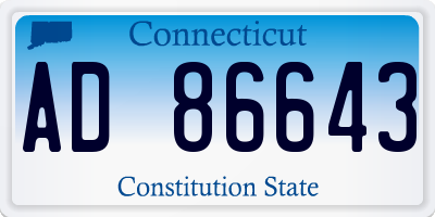 CT license plate AD86643