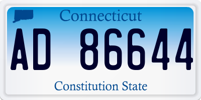 CT license plate AD86644