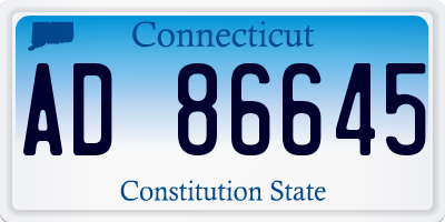 CT license plate AD86645