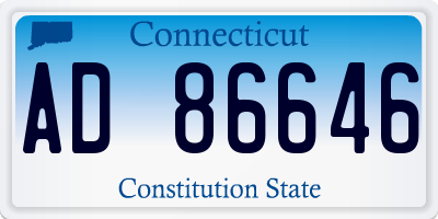 CT license plate AD86646