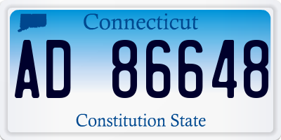 CT license plate AD86648