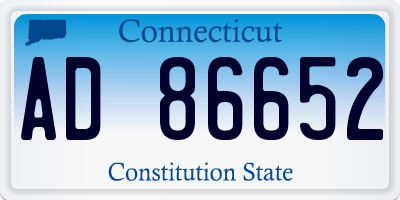 CT license plate AD86652