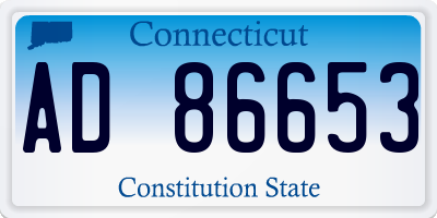 CT license plate AD86653