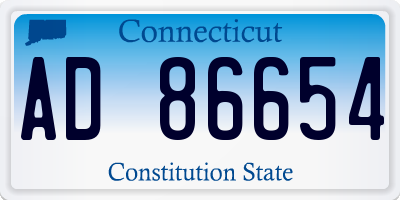 CT license plate AD86654
