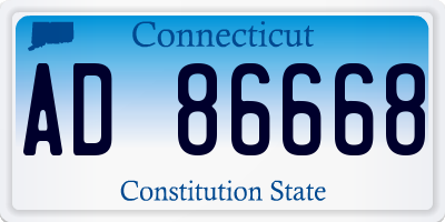 CT license plate AD86668