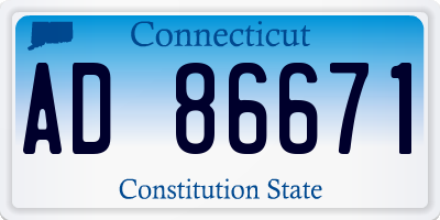 CT license plate AD86671