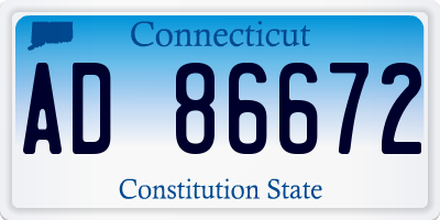 CT license plate AD86672
