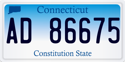 CT license plate AD86675