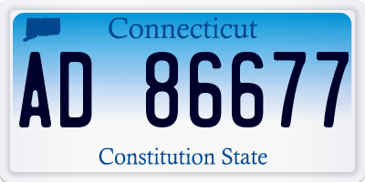 CT license plate AD86677