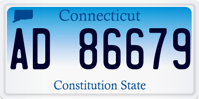 CT license plate AD86679