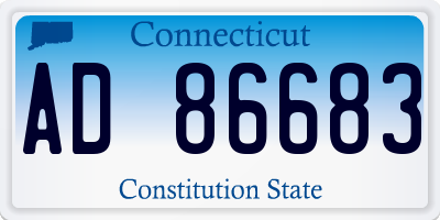 CT license plate AD86683