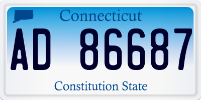 CT license plate AD86687