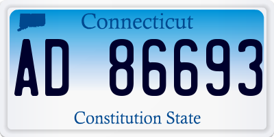 CT license plate AD86693
