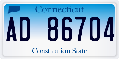 CT license plate AD86704