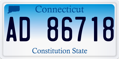 CT license plate AD86718