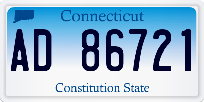 CT license plate AD86721