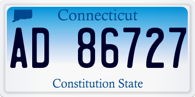 CT license plate AD86727