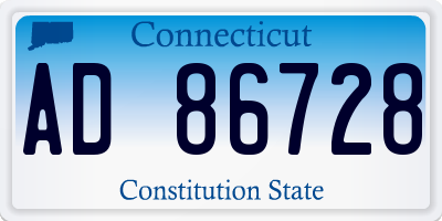 CT license plate AD86728