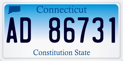 CT license plate AD86731