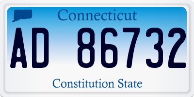 CT license plate AD86732