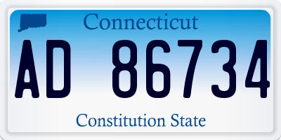 CT license plate AD86734