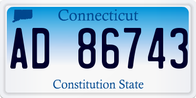 CT license plate AD86743