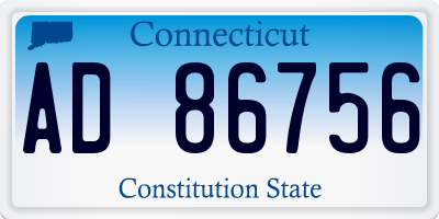 CT license plate AD86756